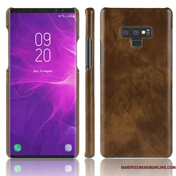 Hoesje Samsung Galaxy Note 9 Leer Hard Kwaliteit, Hoes Samsung Galaxy Note 9 Bescherming Roodtelefoon