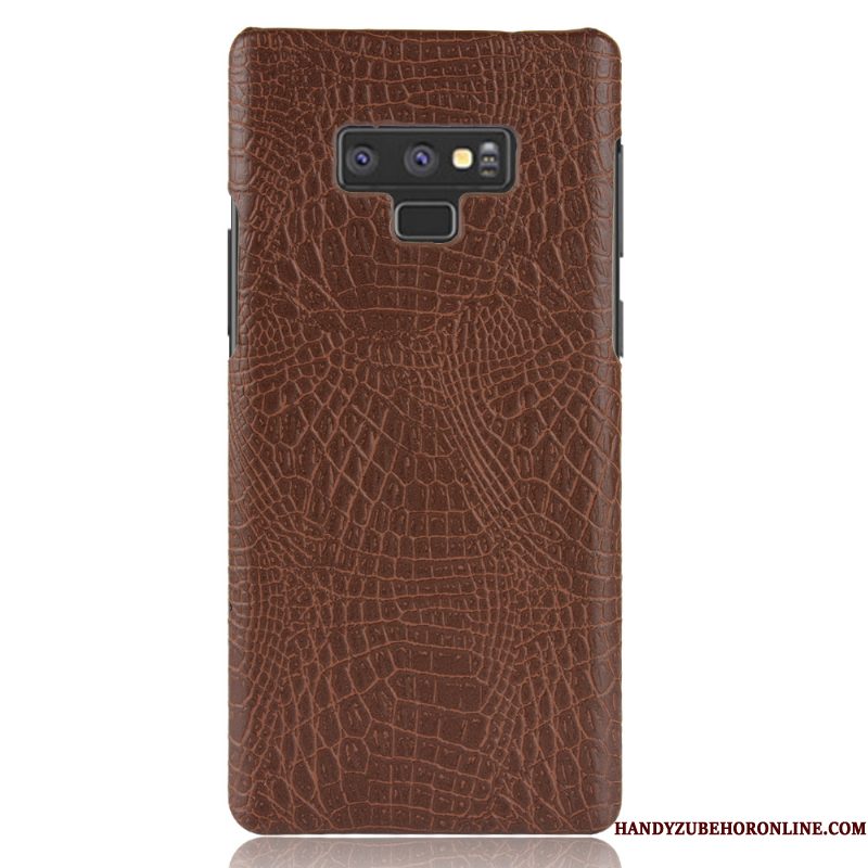 Hoesje Samsung Galaxy Note 9 Leer Hard Rood, Hoes Samsung Galaxy Note 9 Bescherming Telefoon Schrobben