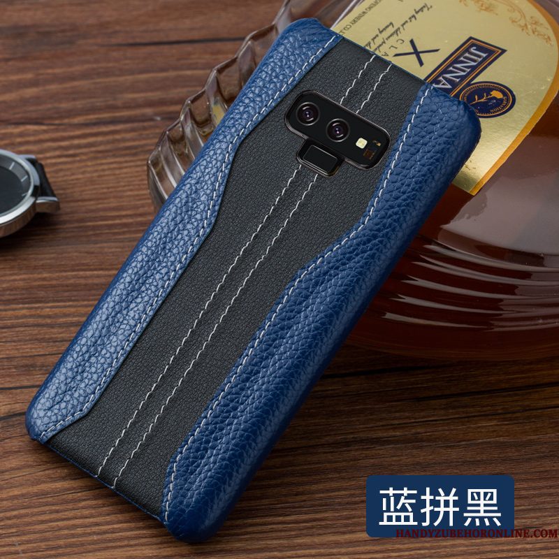 Hoesje Samsung Galaxy Note 9 Leer Kwaliteit Trendy Merk, Hoes Samsung Galaxy Note 9 Luxe Pas Achterklep