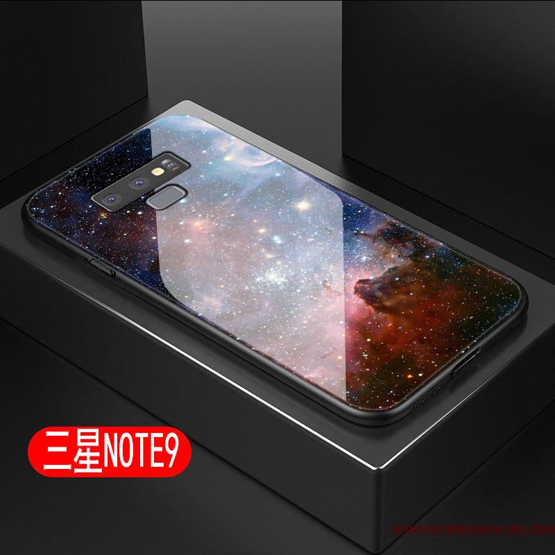 Hoesje Samsung Galaxy Note 9 Zacht Telefoon Glas, Hoes Samsung Galaxy Note 9 Scheppend Hard Sterrenhemel