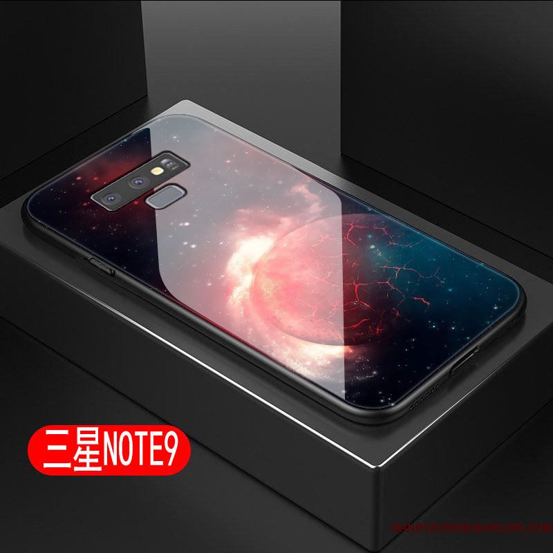 Hoesje Samsung Galaxy Note 9 Zacht Telefoon Glas, Hoes Samsung Galaxy Note 9 Scheppend Hard Sterrenhemel