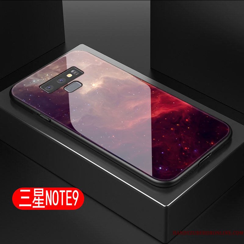 Hoesje Samsung Galaxy Note 9 Zacht Telefoon Glas, Hoes Samsung Galaxy Note 9 Scheppend Hard Sterrenhemel