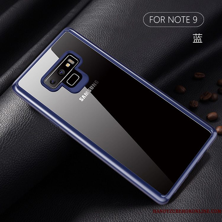 Hoesje Samsung Galaxy Note 9 Zakken Doorzichtig Persoonlijk, Hoes Samsung Galaxy Note 9 Bescherming Blauw Dun