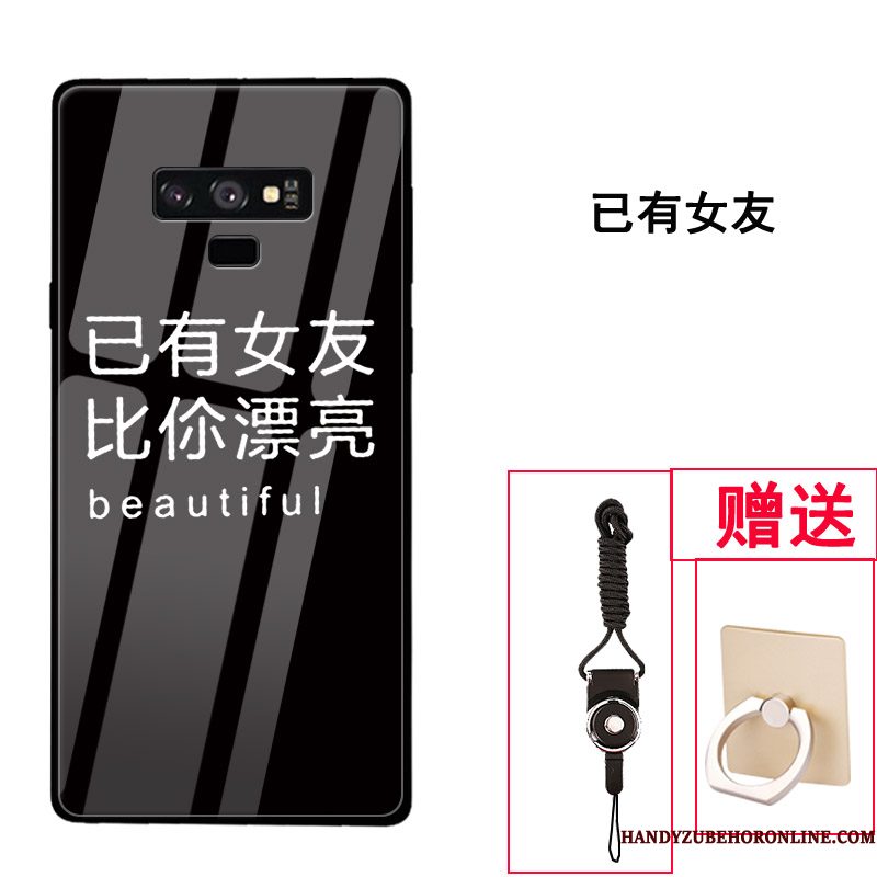 Hoesje Samsung Galaxy Note 9 Zakken Glas Trend, Hoes Samsung Galaxy Note 9 Scheppend Persoonlijk Purper