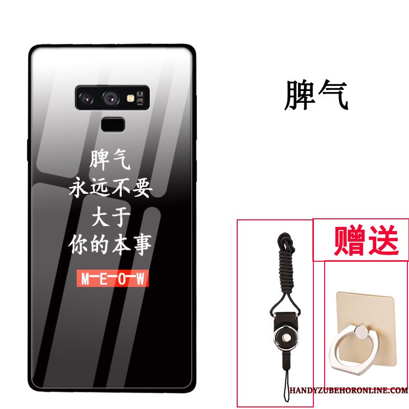 Hoesje Samsung Galaxy Note 9 Zakken Glas Trend, Hoes Samsung Galaxy Note 9 Scheppend Persoonlijk Purper