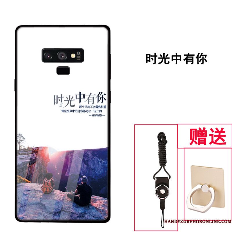 Hoesje Samsung Galaxy Note 9 Zakken Glas Trend, Hoes Samsung Galaxy Note 9 Scheppend Persoonlijk Purper