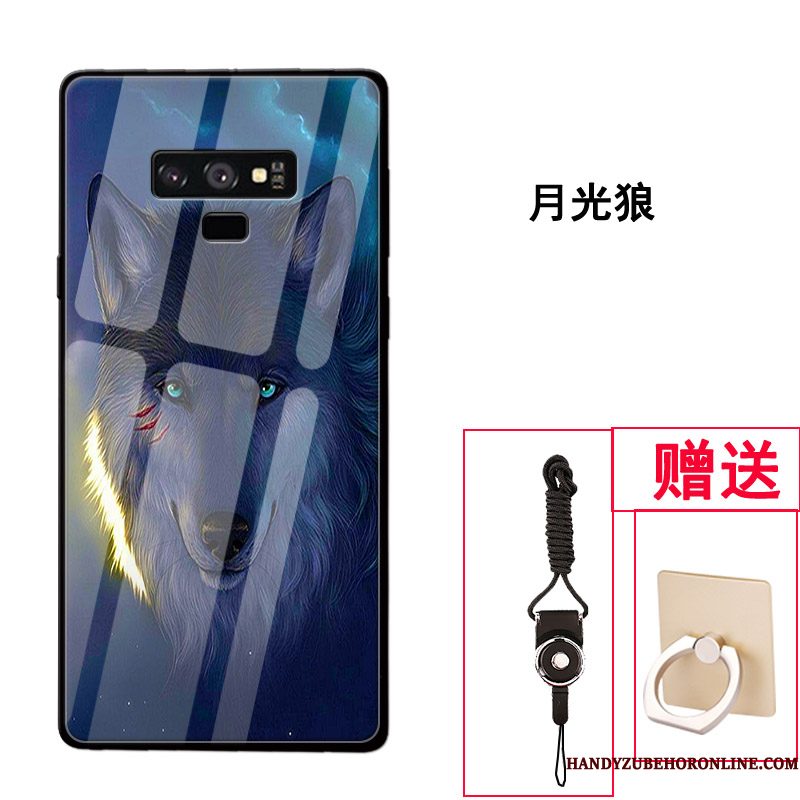 Hoesje Samsung Galaxy Note 9 Zakken Glas Trend, Hoes Samsung Galaxy Note 9 Scheppend Persoonlijk Purper