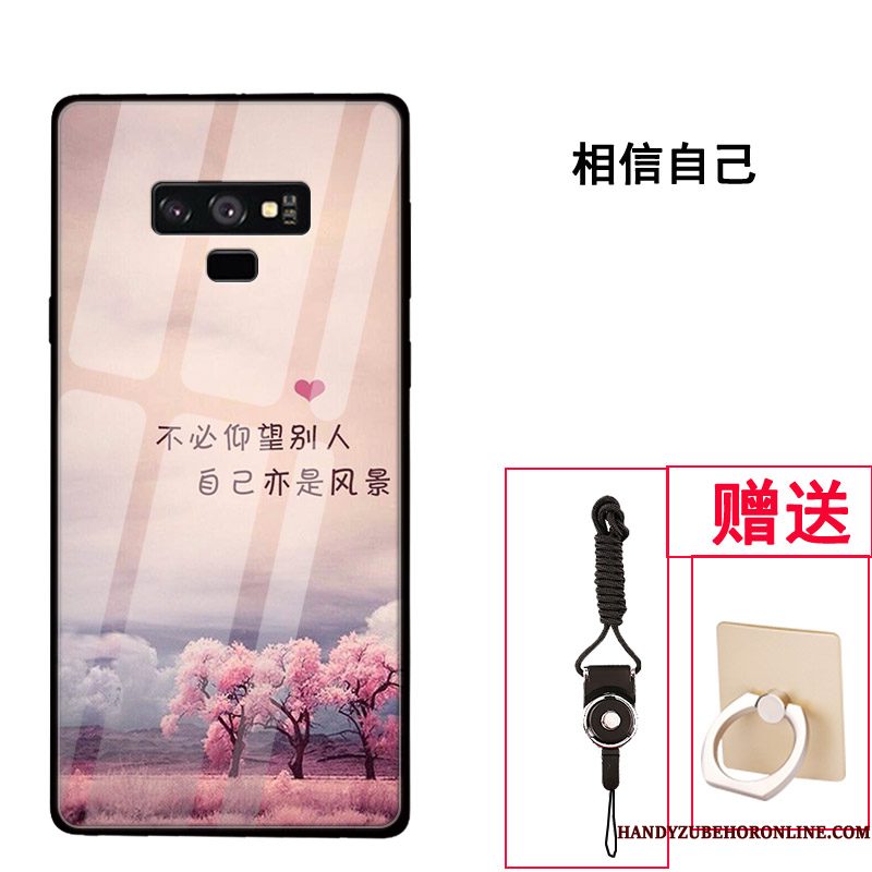 Hoesje Samsung Galaxy Note 9 Zakken Glas Trend, Hoes Samsung Galaxy Note 9 Scheppend Persoonlijk Purper