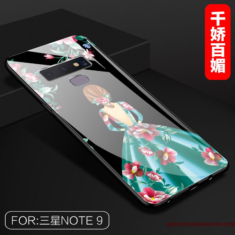 Hoesje Samsung Galaxy Note 9 Zakken Net Red Rood, Hoes Samsung Galaxy Note 9 Scheppend Telefoon Glas