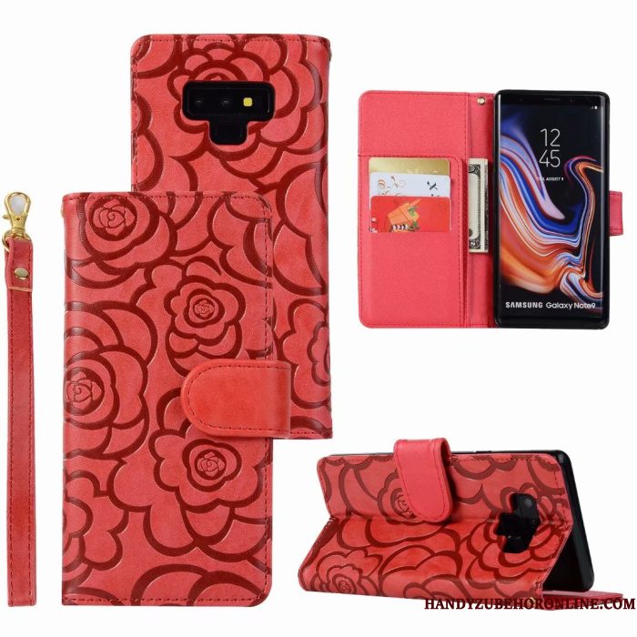 Hoesje Samsung Galaxy Note 9 Zakken Telefoon Rood, Hoes Samsung Galaxy Note 9 Bescherming Anti-fall