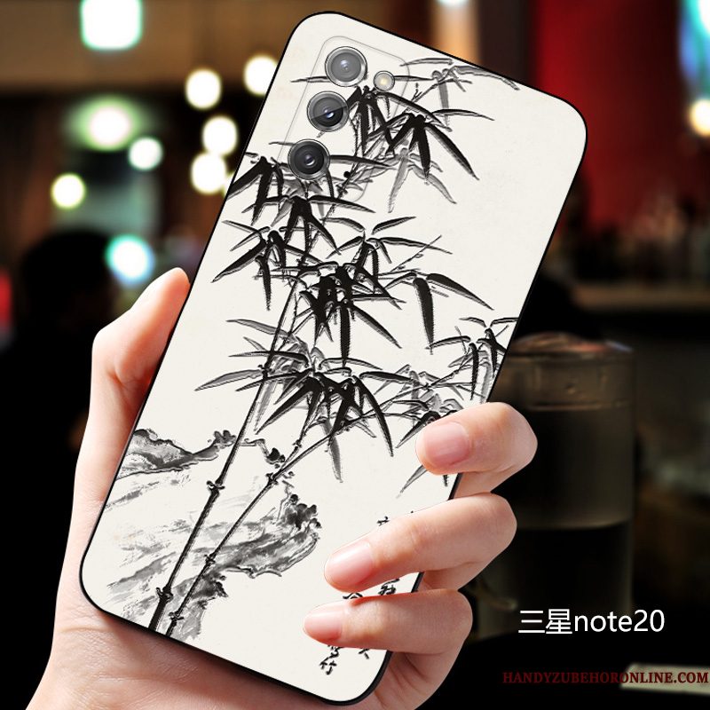 Hoesje Samsung Galaxy Note20 Siliconen Pas Schrobben, Hoes Samsung Galaxy Note20 Zakken Dun Chinese Stijl