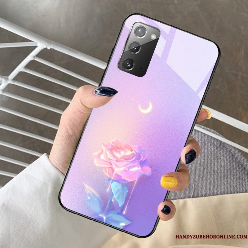 Hoesje Samsung Galaxy Note20 Spotprent Patroon Dromen, Hoes Samsung Galaxy Note20 Zakken Pas Blauw