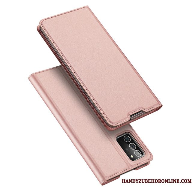 Hoesje Samsung Galaxy Note20 Ultra Leer Dun Roze, Hoes Samsung Galaxy Note20 Ultra Folio Magnetischtelefoon