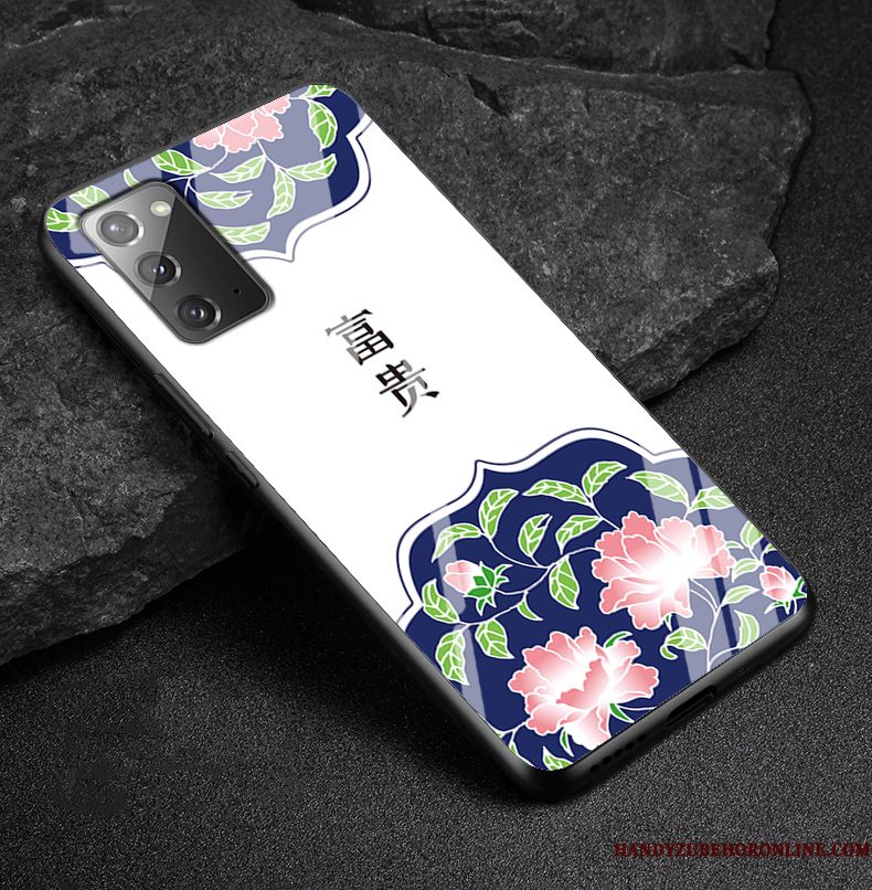 Hoesje Samsung Galaxy Note20 Zacht Chinese Stijl Persoonlijk, Hoes Samsung Galaxy Note20 Zakken Groen Pas