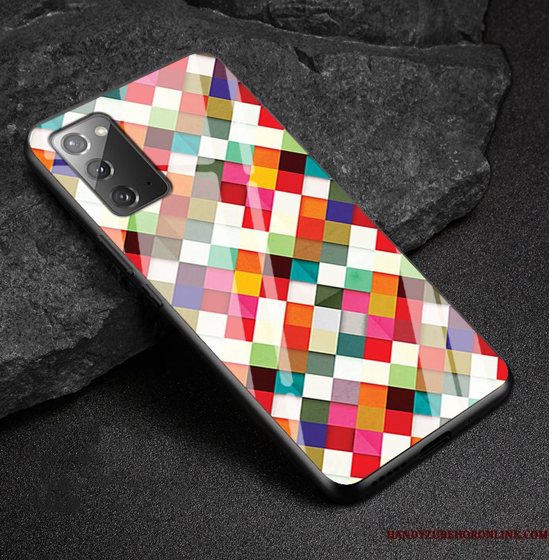 Hoesje Samsung Galaxy Note20 Zacht Pas Ruit, Hoes Samsung Galaxy Note20 Luxe Blauw Persoonlijk