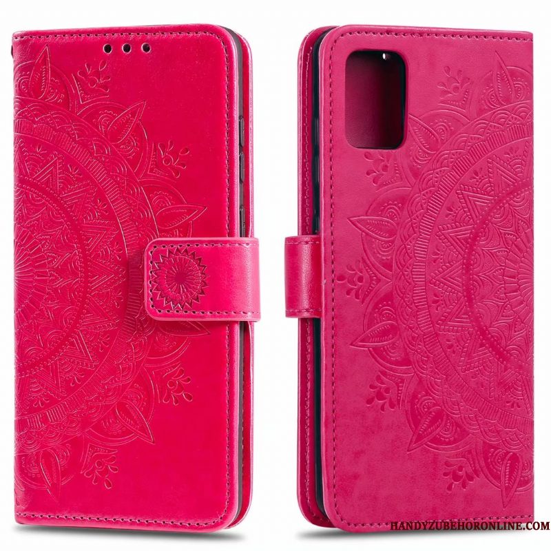 Hoesje Samsung Galaxy Note20 Zakken Kaart Roze, Hoes Samsung Galaxy Note20 Leer