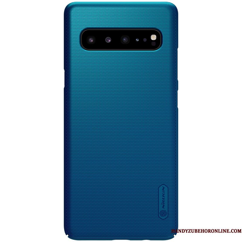 Hoesje Samsung Galaxy S10 5g Bescherming Blauw Schrobben, Hoes Samsung Galaxy S10 5g Antislip Goud