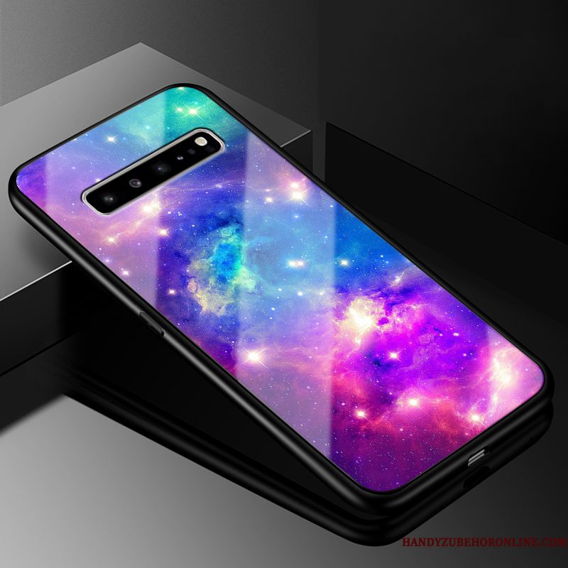 Hoesje Samsung Galaxy S10 5g Bescherming Donkerblauw Persoonlijk, Hoes Samsung Galaxy S10 5g Zakken Anti-fall Glas