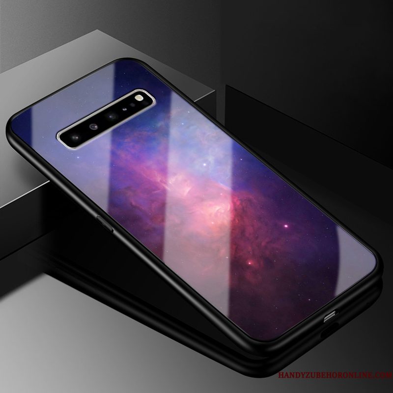 Hoesje Samsung Galaxy S10 5g Bescherming Donkerblauw Persoonlijk, Hoes Samsung Galaxy S10 5g Zakken Anti-fall Glas