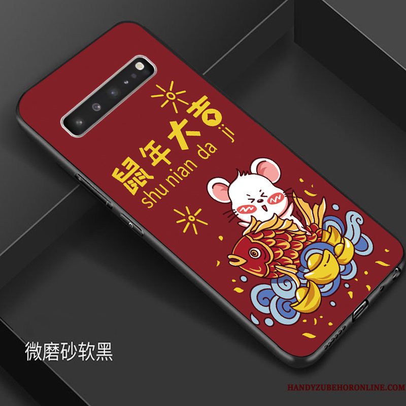 Hoesje Samsung Galaxy S10 5g Bescherming Rood Nieuw, Hoes Samsung Galaxy S10 5g Zakken Rat Rijkdom