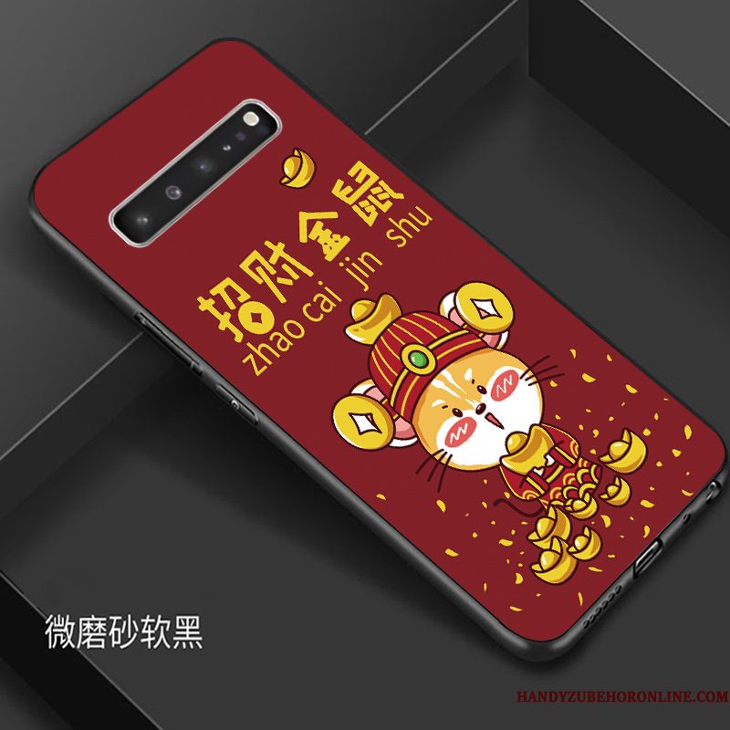 Hoesje Samsung Galaxy S10 5g Bescherming Rood Nieuw, Hoes Samsung Galaxy S10 5g Zakken Rat Rijkdom