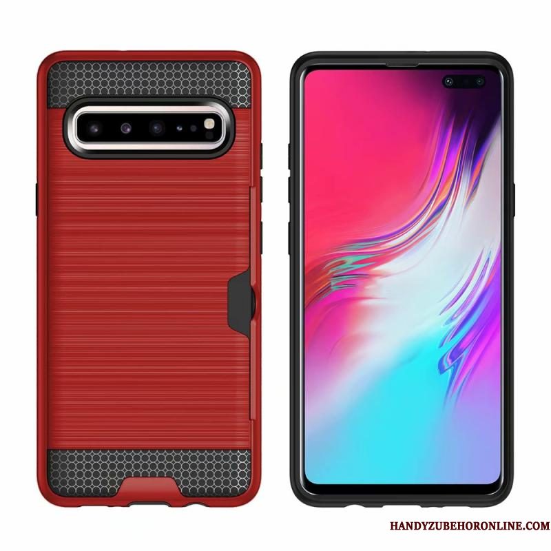 Hoesje Samsung Galaxy S10 5g Bescherming Zijde Kaart, Hoes Samsung Galaxy S10 5g Telefoon Groen