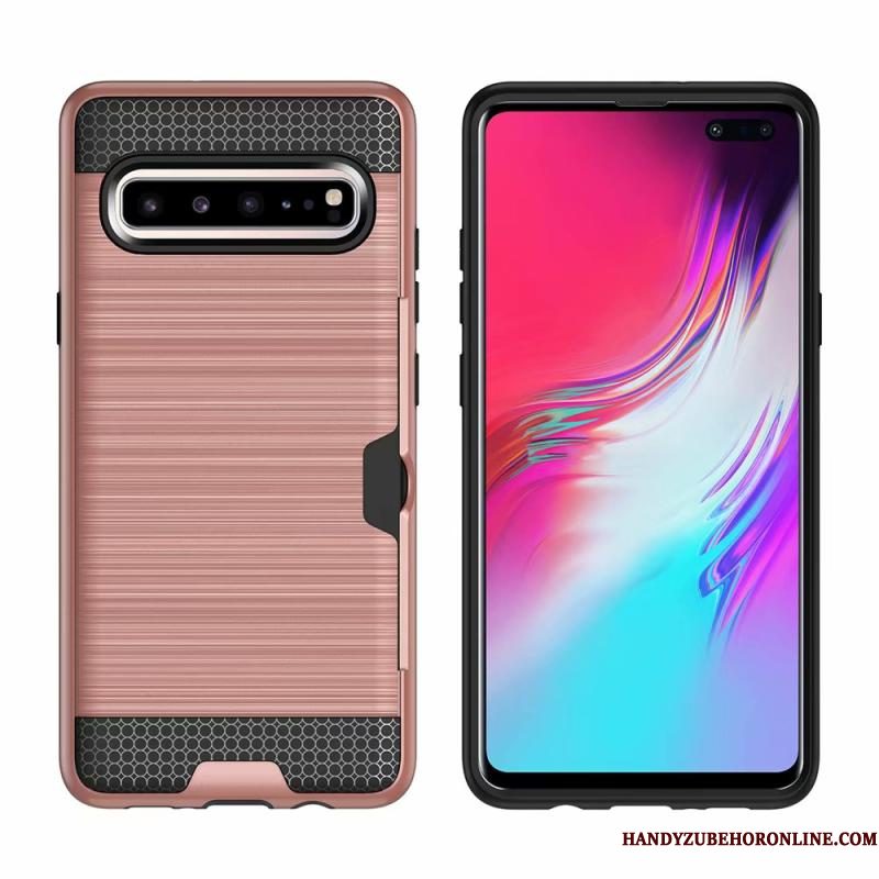 Hoesje Samsung Galaxy S10 5g Bescherming Zijde Kaart, Hoes Samsung Galaxy S10 5g Telefoon Groen