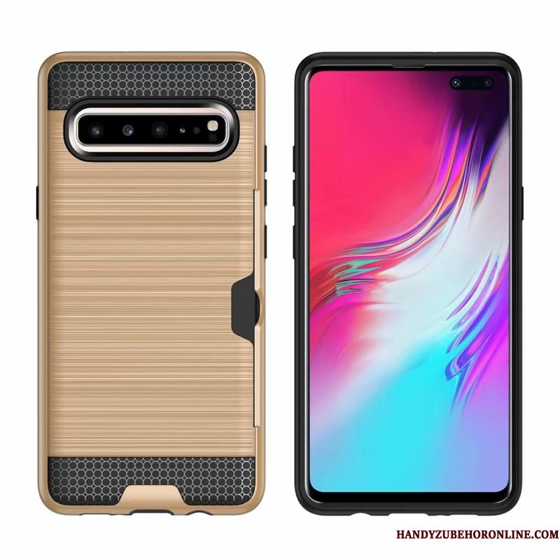 Hoesje Samsung Galaxy S10 5g Bescherming Zijde Kaart, Hoes Samsung Galaxy S10 5g Telefoon Groen