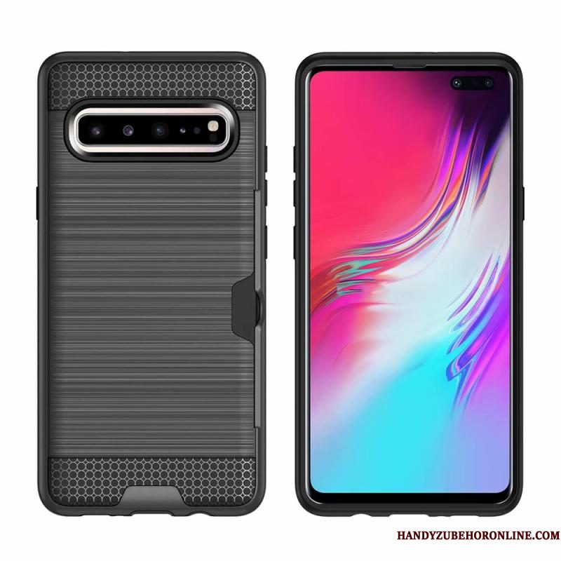 Hoesje Samsung Galaxy S10 5g Bescherming Zijde Kaart, Hoes Samsung Galaxy S10 5g Telefoon Groen