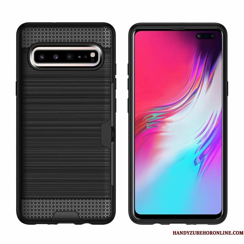 Hoesje Samsung Galaxy S10 5g Bescherming Zijde Kaart, Hoes Samsung Galaxy S10 5g Telefoon Groen