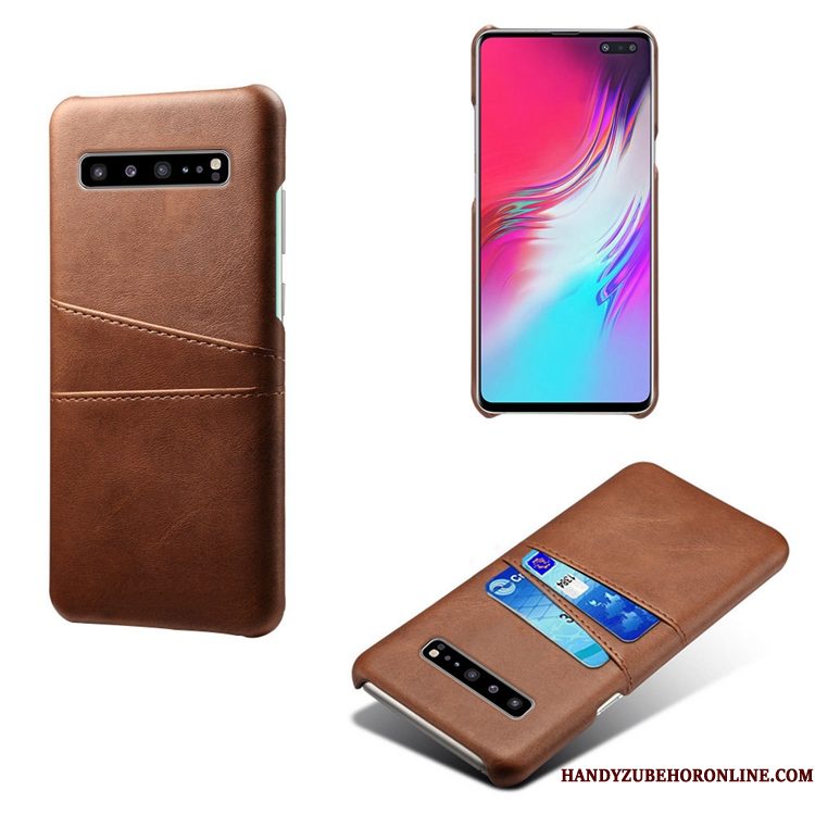 Hoesje Samsung Galaxy S10 5g Leer Mini Persoonlijk, Hoes Samsung Galaxy S10 5g Koetelefoon