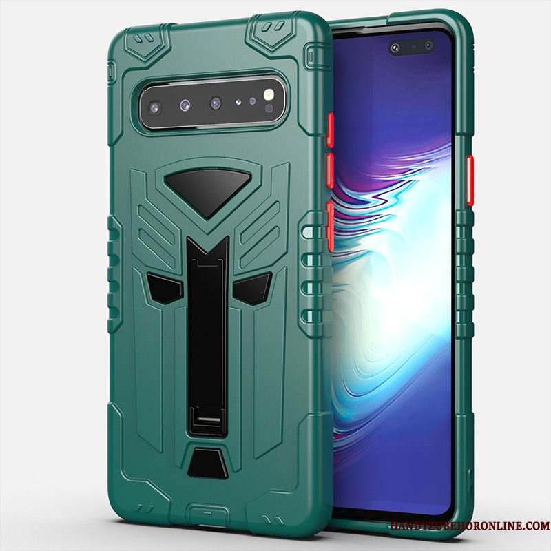 Hoesje Samsung Galaxy S10 5g Ondersteuning Achterkleptelefoon, Hoes Samsung Galaxy S10 5g Bescherming Groen