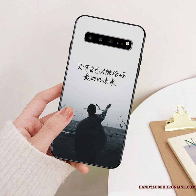 Hoesje Samsung Galaxy S10 5g Siliconen Bedrijf Zwart, Hoes Samsung Galaxy S10 5g Bescherming Anti-falltelefoon