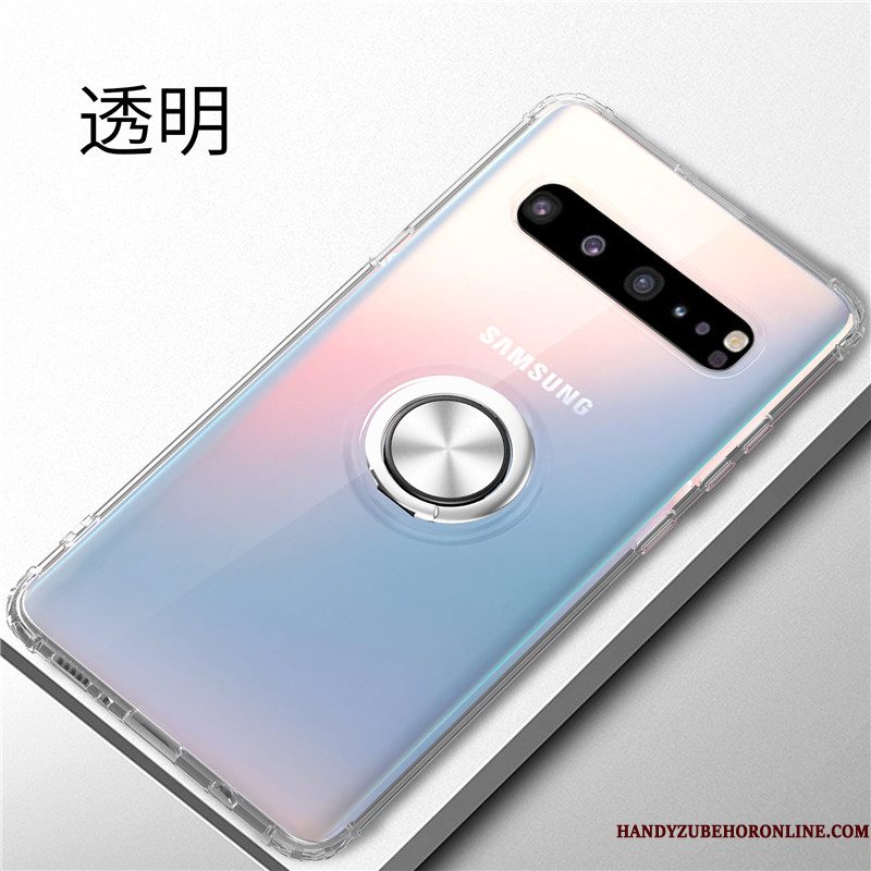 Hoesje Samsung Galaxy S10 5g Siliconen Trend Wit, Hoes Samsung Galaxy S10 5g Ondersteuning Ring Anti-fall