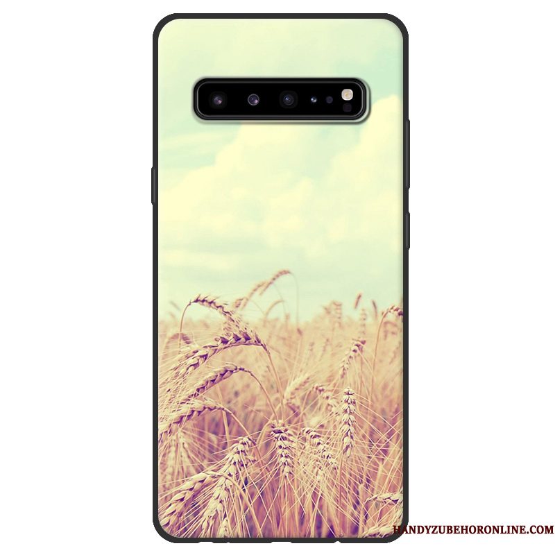 Hoesje Samsung Galaxy S10 5g Zacht Schrobbentelefoon, Hoes Samsung Galaxy S10 5g Bescherming Roze Zwart