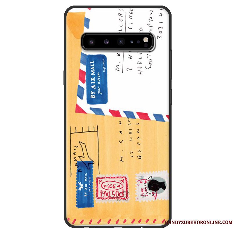 Hoesje Samsung Galaxy S10 5g Zacht Schrobbentelefoon, Hoes Samsung Galaxy S10 5g Bescherming Roze Zwart