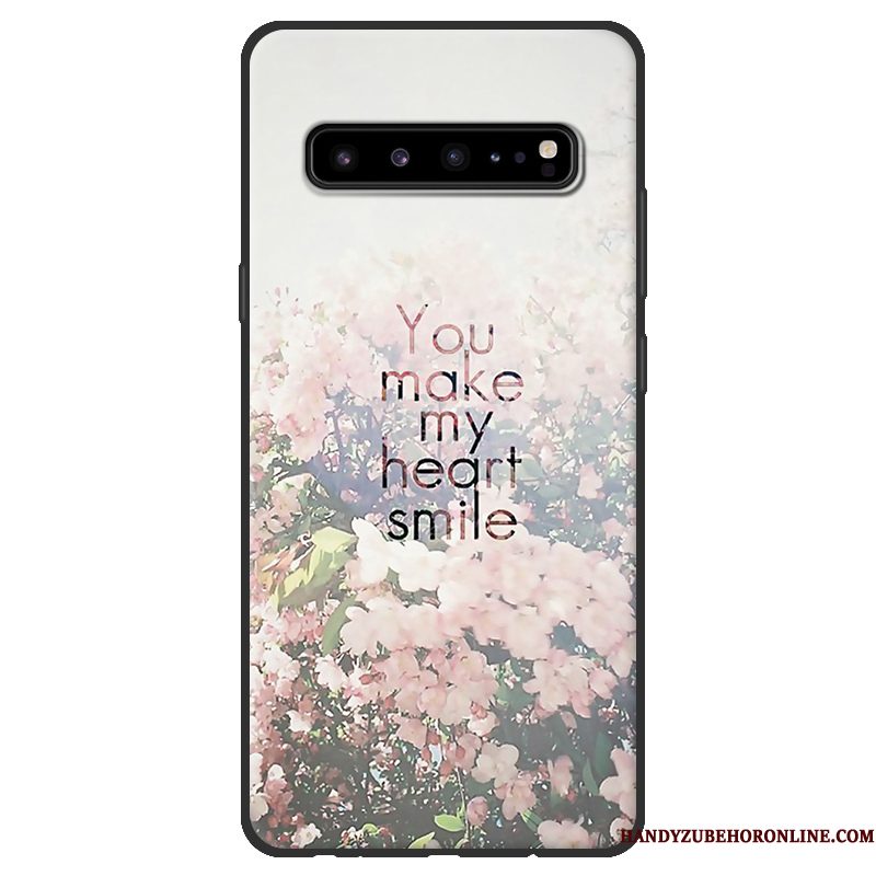 Hoesje Samsung Galaxy S10 5g Zacht Schrobbentelefoon, Hoes Samsung Galaxy S10 5g Bescherming Roze Zwart