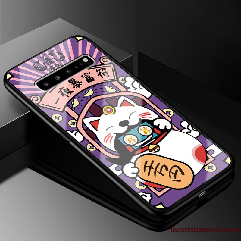 Hoesje Samsung Galaxy S10 5g Zacht Zwart Trendy Merk, Hoes Samsung Galaxy S10 5g Scheppend Telefoon Glas