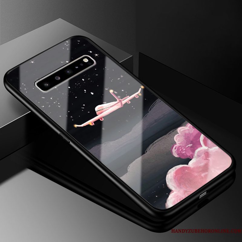 Hoesje Samsung Galaxy S10 5g Zacht Zwart Trendy Merk, Hoes Samsung Galaxy S10 5g Scheppend Telefoon Glas