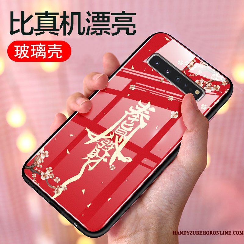 Hoesje Samsung Galaxy S10 5g Zakken Persoonlijk Trendy Merk, Hoes Samsung Galaxy S10 5g Siliconen Chinese Stijl Anti-fall