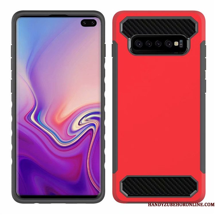 Hoesje Samsung Galaxy S10 Anti-fall Bedrijf, Hoes Samsung Galaxy S10 Fiber Patroon