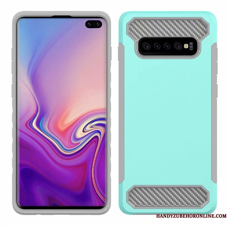 Hoesje Samsung Galaxy S10 Anti-fall Bedrijf, Hoes Samsung Galaxy S10 Fiber Patroon