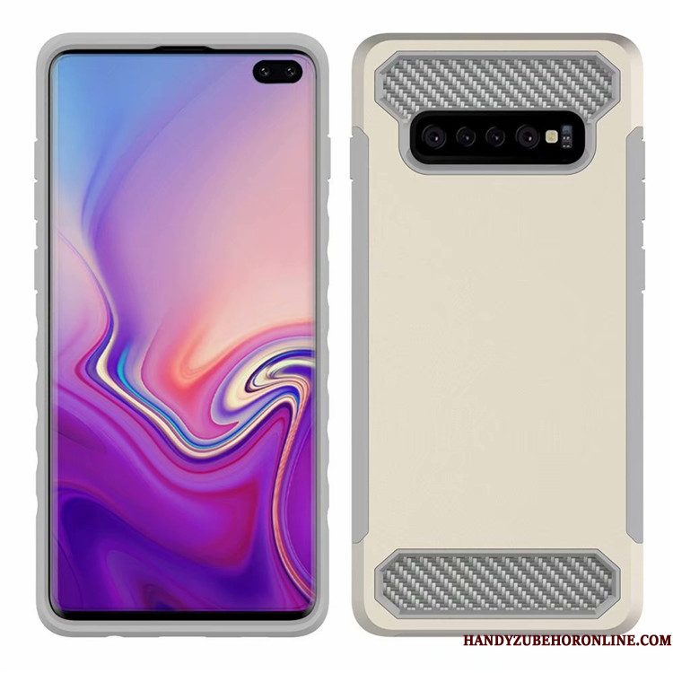 Hoesje Samsung Galaxy S10 Anti-fall Bedrijf, Hoes Samsung Galaxy S10 Fiber Patroon