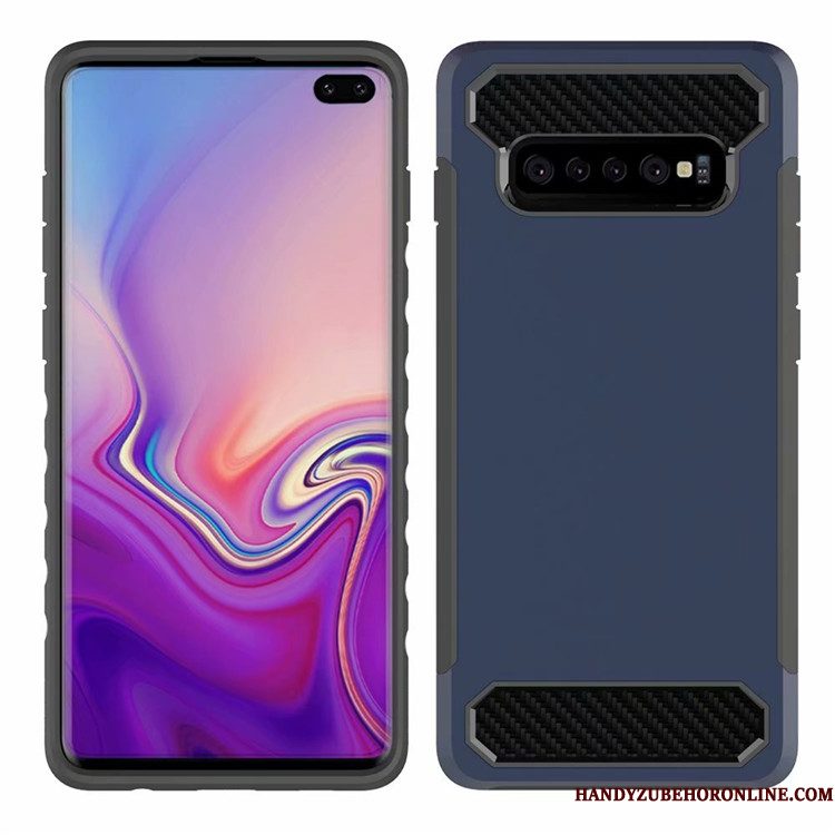 Hoesje Samsung Galaxy S10 Anti-fall Bedrijf, Hoes Samsung Galaxy S10 Fiber Patroon