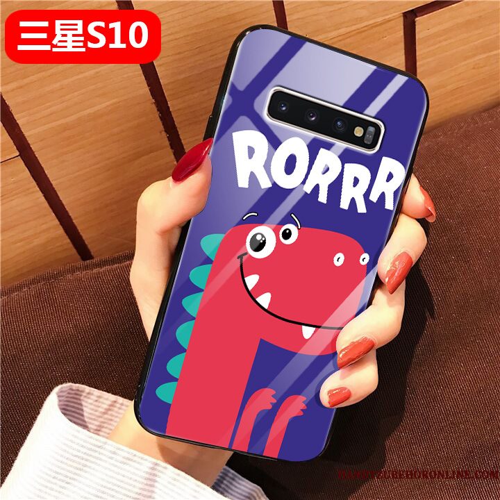 Hoesje Samsung Galaxy S10 Bescherming Glas Roze, Hoes Samsung Galaxy S10 Spotprent Hard Persoonlijk