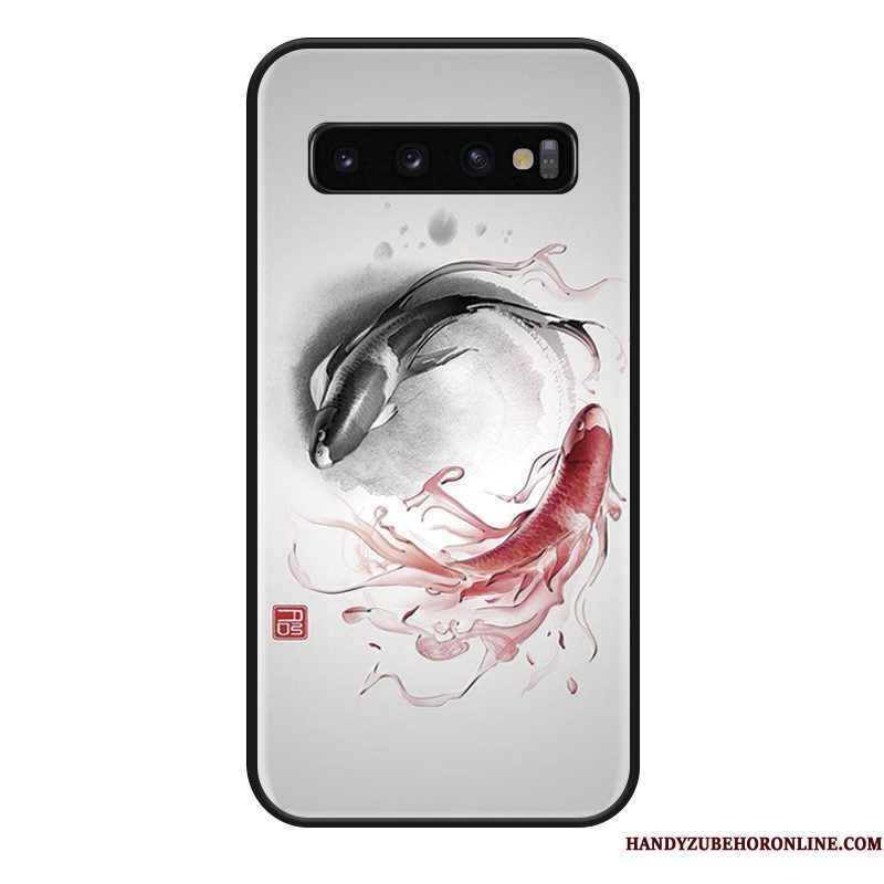 Hoesje Samsung Galaxy S10 Bescherming Persoonlijk Groen, Hoes Samsung Galaxy S10 Mode Chinese Stijl Trendy Merk