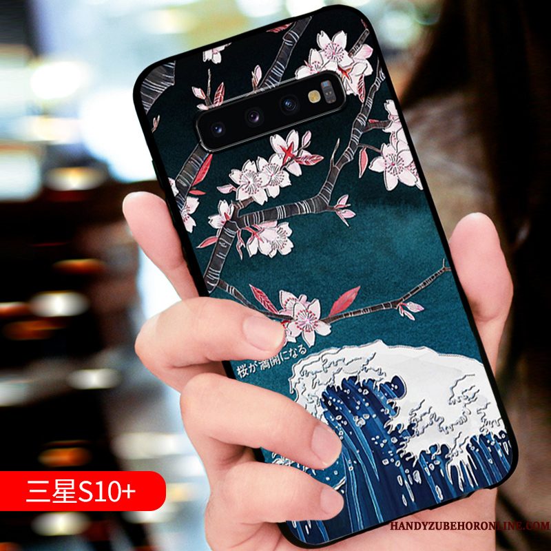 Hoesje Samsung Galaxy S10+ Bescherming Schrobben High End, Hoes Samsung Galaxy S10+ Zacht Trendy Merk Anti-fall