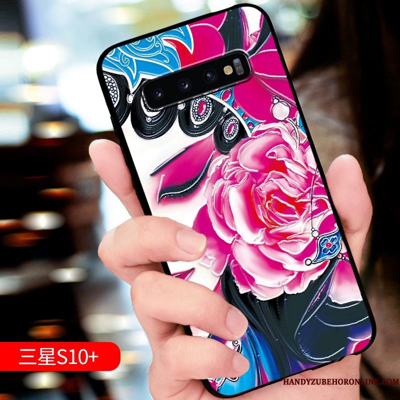 Hoesje Samsung Galaxy S10+ Bescherming Schrobben High End, Hoes Samsung Galaxy S10+ Zacht Trendy Merk Anti-fall