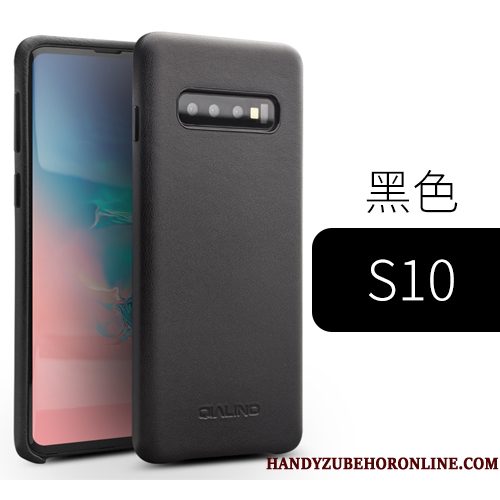 Hoesje Samsung Galaxy S10 Bescherming Telefoon Mini, Hoes Samsung Galaxy S10 Leer Koe Lichte En Dun