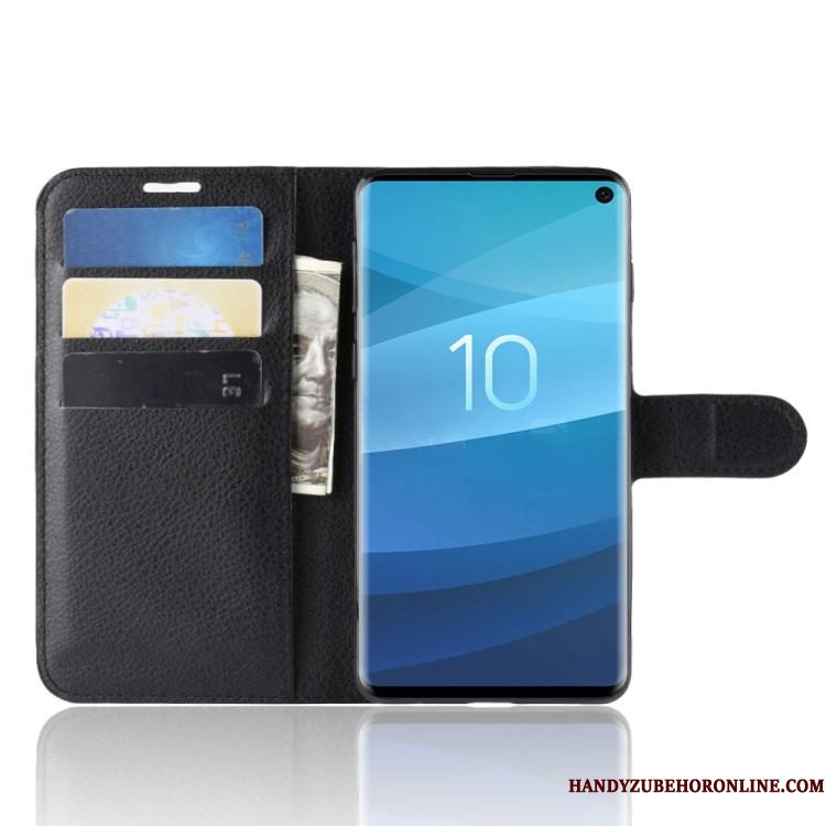 Hoesje Samsung Galaxy S10+ Bescherming Zwart Bedrijf, Hoes Samsung Galaxy S10+ Folio Kaarttelefoon